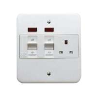 MK Electric Cooker Control Unit White Double Pole 45 Amperes with Neon K5001WHI_base