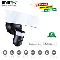 Ener-J SHA5294 Wifi Outdoor Security Kit with IP Camera and twin LED Floodlight, 2 way audio, Black