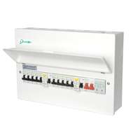 High Integrity Fully Loaded Consumer Units With Dual RCDS And Main Switch And T2 SPD 10 Ways