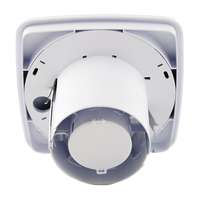 Xpelair XPDX100BTS Simply Silent DX100B 4'/100mm Square Bathroom Fan With Timer, 93018AW_base
