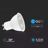 V-TAC VT797 5W GU10 Plastic Spotlight Samsung Chip - Day White 4000K 38° (VT-275)_base