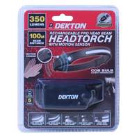 Dekton Pro Light Led Rechargeable Head Torch With Motion Sensor