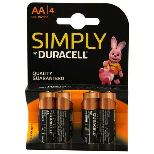 DURACELL AADURS Simply (AA) Alkaline Batteries (Pack of 4)_base