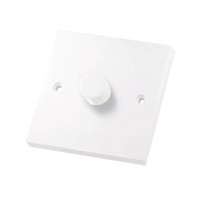 Thrion DIMSL1G Push on / off Single gang 400W Dimmer Switch - White_base