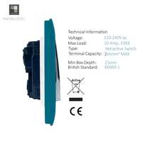 Trendi Switch ART-DBOB 1 Gang Retractive Doorbell Switch, Ocean Blue
