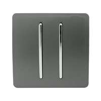 Trendi Switch ART-SSR2CH 2 Gang Retractive Home Automation Switch, Charcoal