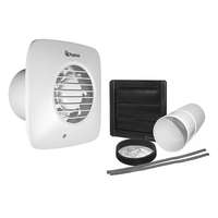 Xpelair XPDX100PS Simply Silent DX100 4'/100mm Square Bathroom Fan With Pullcord And Wall Kit_base