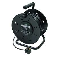 50M EXTENSION CABLE REEL ON METAL FRAME, 240V, 13A, WITH 4 SOCKET OUTLETS (1.25mm cable)_