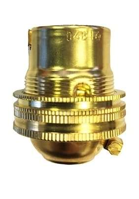 CED LHSBCBR SBC Brass 1/2 Inch Brass Lamp Holder Unswitched With Earth_base