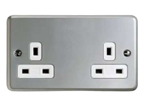 MK Electric Socket Outlets 2 Gang With Dual Earth Terminals and Knockout K850ALM_base
