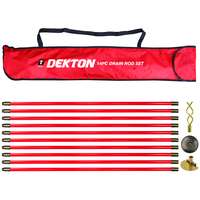 DEKTON 14 PC drain rod set includes carry bag and bonus scraper