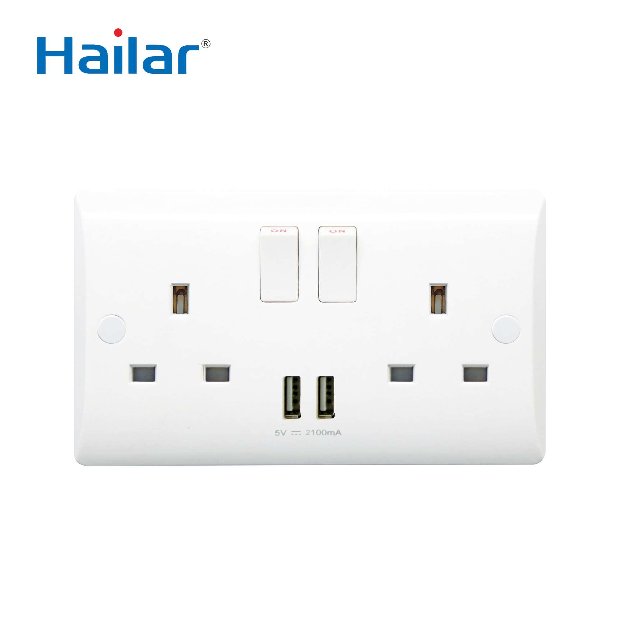 13A Switched Socket with Dual USB Charger