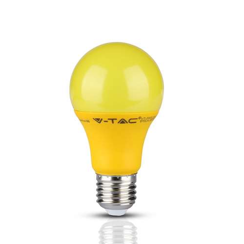 V-TAC VT7342 9W LED Yellow Color Light GLS A60 Shape Plastic Bulb 3000K E27_base