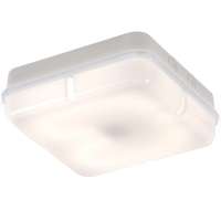 IP65 28W HF Square Bulkhead with Opal Diffuser and White Base_base