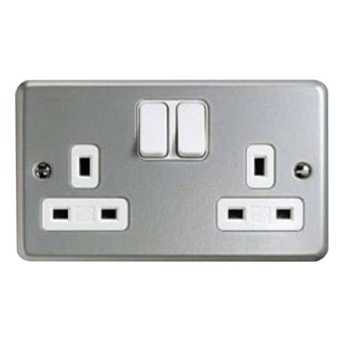 MK Electric Switch Socket Outlet 2 Gang Double Pole With Knockout K2946ALM_base