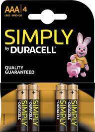 DURACELL AAADURS Simply AAA 4pk Alkaline MN2400B4 Batteries_base