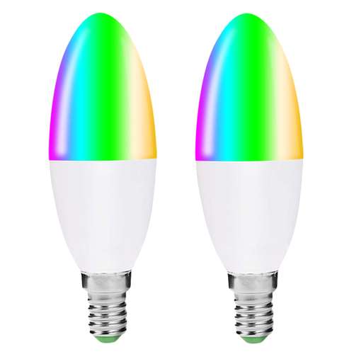Homeflow B-5004 E14 WiFi Smart LED Candle Bulb 5W Dimmable RGB+Cool White _base