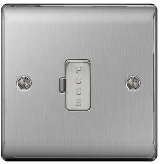 BG NBS54 Stylish Modern Unswitched 13Amp Fused Connection Unit Nickel Black_base