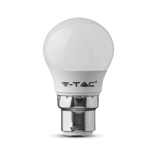 V-TAC VT104 LED Plastic Light Warm White Bulb G45 Samsung Chip 3000K B22 5.5W_base