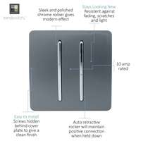 Trendi Switch ART-2DBWG 2 Gang Retractive Doorbell Switch, Warm Grey
