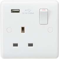 Curved Edge 13A 1G Switched Socket with USB Charger (5V DC 2.1A)_base