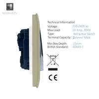 Trendi Switch ART-DBGO 1 Gang Retractive Doorbell Switch, Champagne Gold