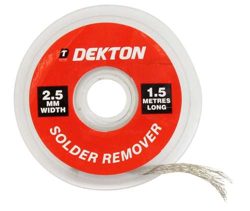 Dekton DT60940 Solder Remover 2.5mm x 1.5metre Desoldering Braid Wick_base