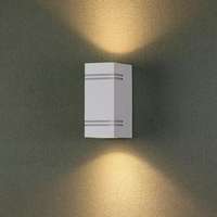 V-TAC VT7543 GU10 Wall Fitting Square 2 Way Up and Down Stainless Steel Body IP44 - White (VT-7622)_base