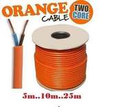 2 Core Orange Flexible Mains Cable 3182Y 0.75mm Flex Lawn Mower Garden[10]_base