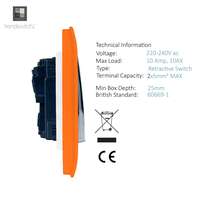 Trendi Switch ART-2DBOR 2 Gang Retractive Doorbell Switch, Orange