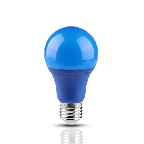 V-TAC VT7344 9W LED Blue Color Light GLS A60 Shape Plastic Bulb 6400K E27_base