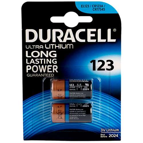 DURACELL 123DURB2 Camera battery CR123A Lithium 1400 mAh 3V 2 Pack_base