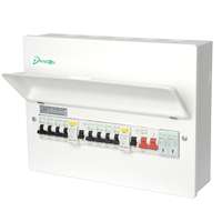 DANSON 8 WAYS HI INT METAL CONSUMER UNIT SUPPLIED WITH SPD, 100A MAIN SWITCH, 2 X 80A 30 mA + 8 MCB