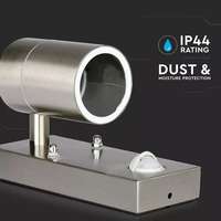 V-TAC VT7502 Stainless Steel body GU10 1 Way Wall Fitting With PIR Sensor IP44_base