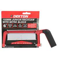 Dekton DT45520 6inc / 150mm Junior Hacksaw & Aluminium Mitre Block Black/Red_base