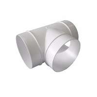 Verplas RD4T Round Equal T Piece For 100mm Ducting System White Pvc Rigid Pipe_base