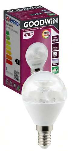 GOODWIN  Mini Globe Clear B15d 260D 5W/40W 470lm Dimmable Ra90 6500K LED Lamp