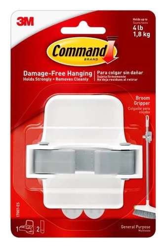Command 17007-ES 3M Broom Gripper Damage-Free Hanging up to 4 lb_base
