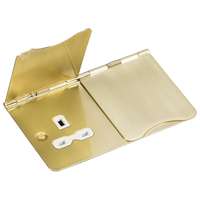 13A 2G unswitched floor socket - brushed brass with white insert_base