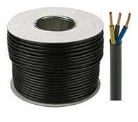 3183Y 0.75mm² Black Tough Rubber 3 Core Cable, 6 Amps_base