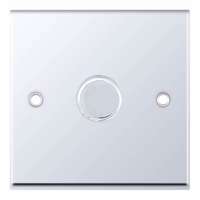 Selectric 1 Gang 2 Way 1000W Dimmers Push On / Off  in Polished Chrome with White Insert, 7MPRO, 7MPRO-312_base