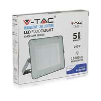 V-TAC VT485 200W LED SMD Slim Floodlight Samsung Chip Grey Body 6400K White_base
