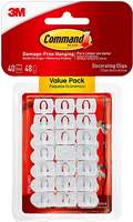 Command 17026-VP Small Decorating Clips White 40-Clips 48-Strips Decorate Damage-Free_base