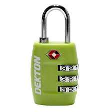 Dekton DT71050 30mm TSA Approved 3 Digit Combination Lock - High Security Luggage Padlock_base