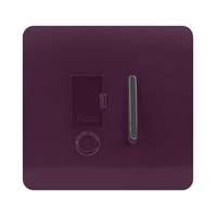 Trendi Switch ART-FSPL 13 Amp Fused Spur with Flex Outlet, Plum