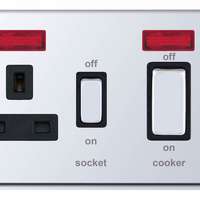 Selectric 45A Cooker Unit with 13A Switched Socket With Neons, 7MPRO_base