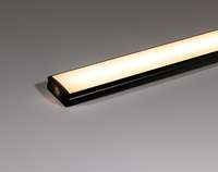 FossLED PROBK-SUR17X7-2M-OP LED Surface Opal Aluminium diffuser Single Profile Black - 2M_base