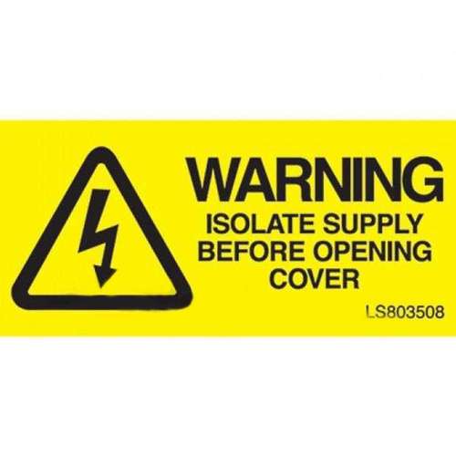 HISPEC LS803508 High Quality Warning Isolate Supply Before Safety Labels_base