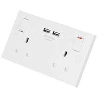 BG BG922U3 900 Series 13A 2 Gang Switched Socket with Twin USB Outlets White_base