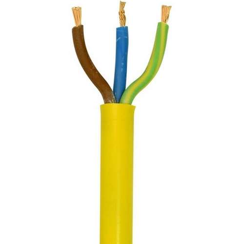 3183A 1.5mm² Yellow 3 Core Arctic Flexible Cable, 16 Amps, 1m_base